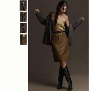 Anthropologie The Colette Faux Leather Skirt by Maeve